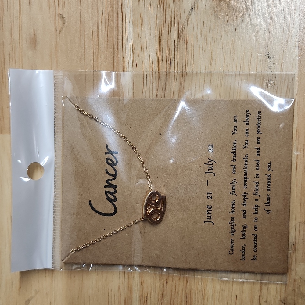 Cancer / Sun Child Zodiac Goldtone Necklace